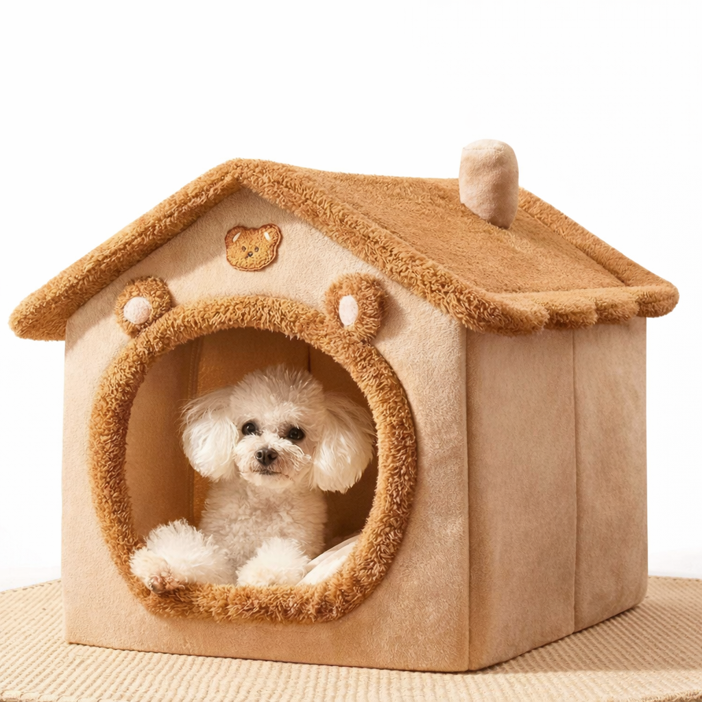 Cama Casinha para Cães Pequenos – Confortável e Lavável