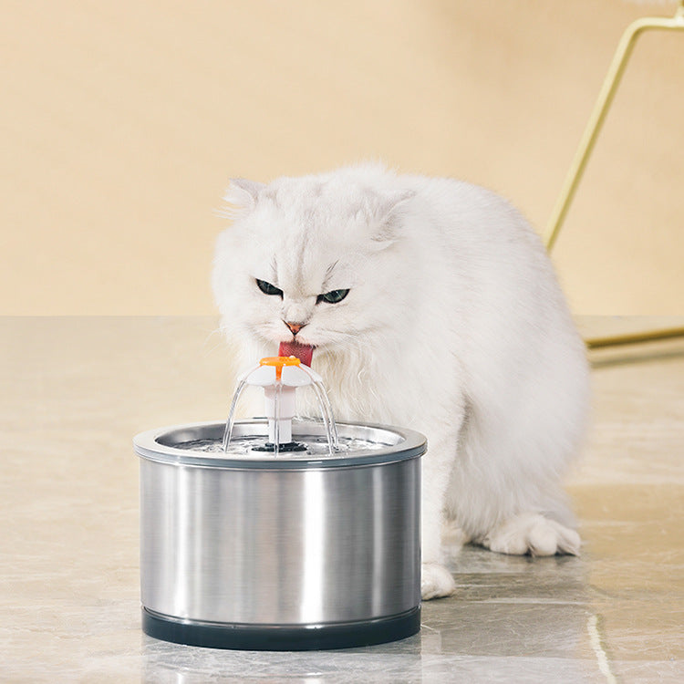 Fonte de Água Automática em Inox para Cães e Gatos – Silenciosa e Higiénica