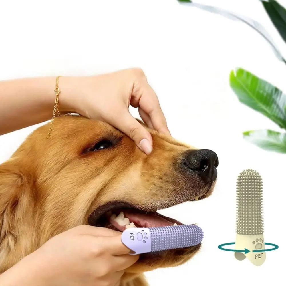 Escova de Dedo em Silicone para Cães – Higiene Oral no Dia a Dia