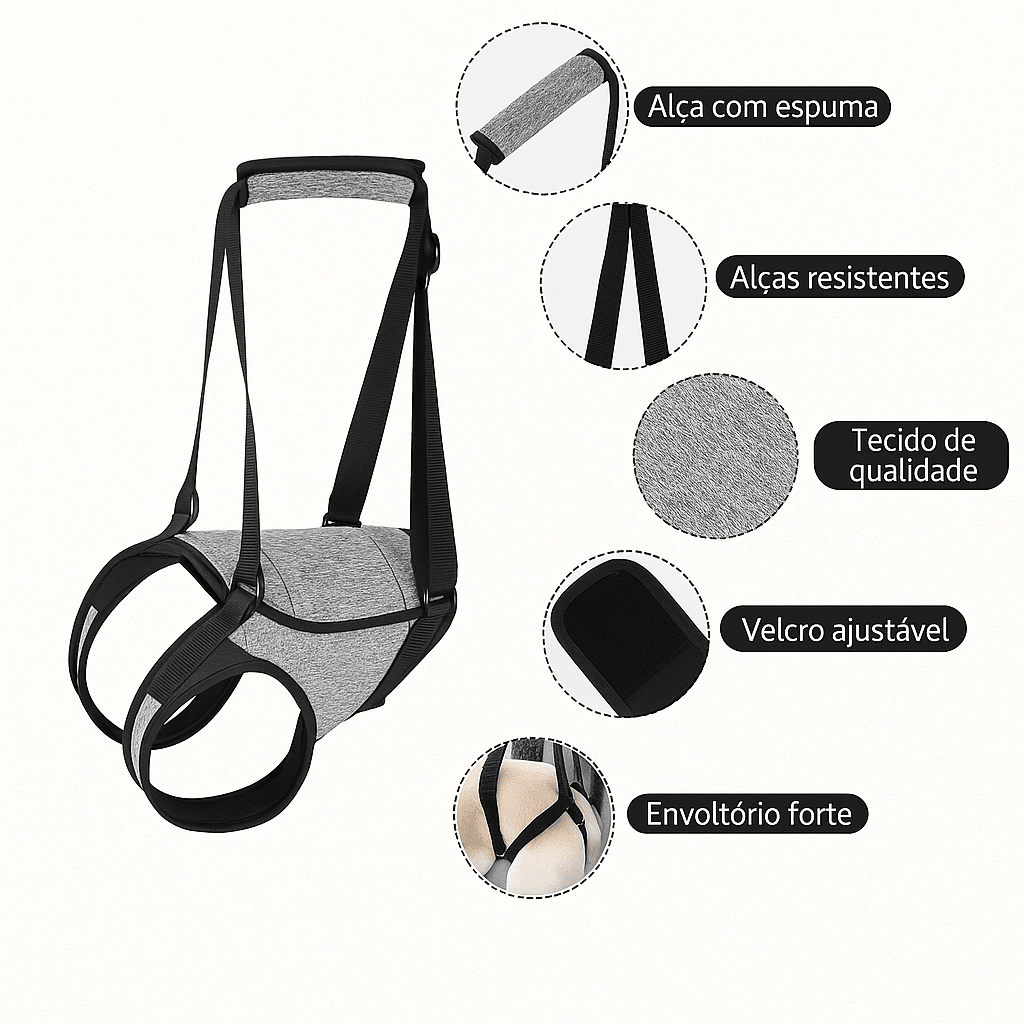 Arnês de Suporte Traseiro Ajustável para Cães – Estabilidade no Uso Diário - DogCare.pt