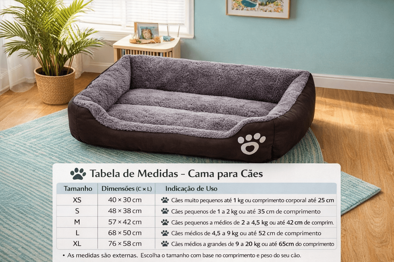 Cama Acolchoada Premium para Cães – Conforto Quente e Macio - DogCare.pt