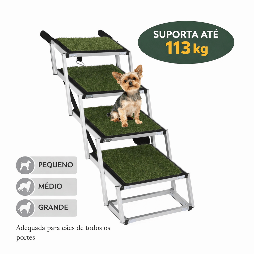 Escada Dobrável Antiderrapante para Cães – Acesso Seguro a Carros e SUVs - DogCare.pt