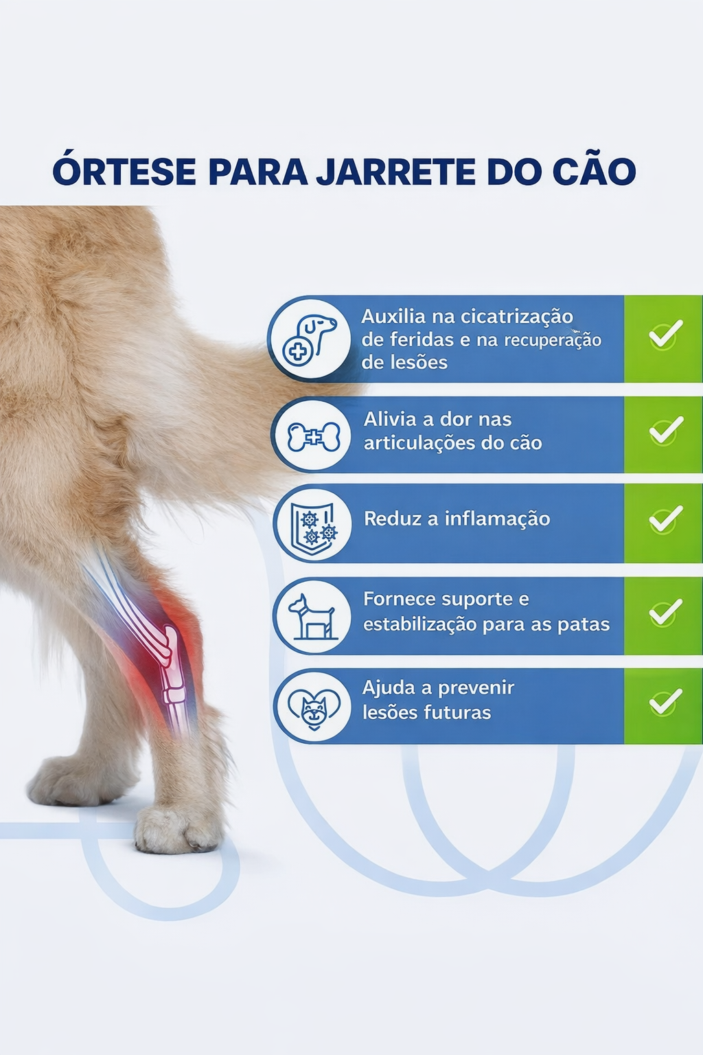 Suporte de Joelho Ajustável para Cães – Estabilidade e Conforto no Uso Diário
