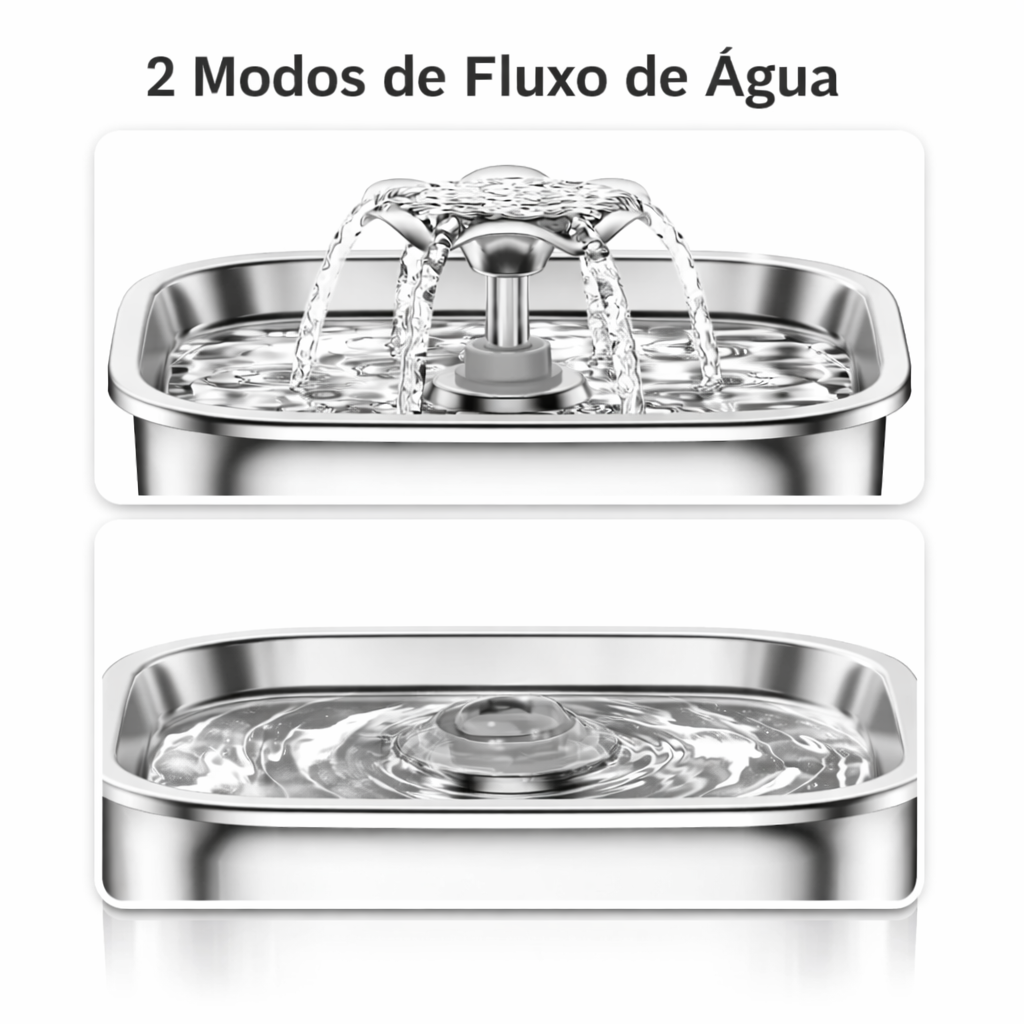Fonte de Água Automática em Inox para Cães e Gatos – 2L
