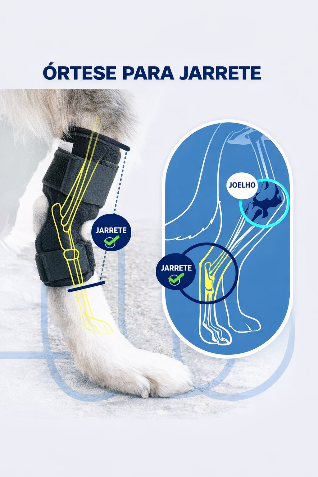 Suporte de Joelho Ajustável para Cães – Estabilidade e Conforto no Uso Diário