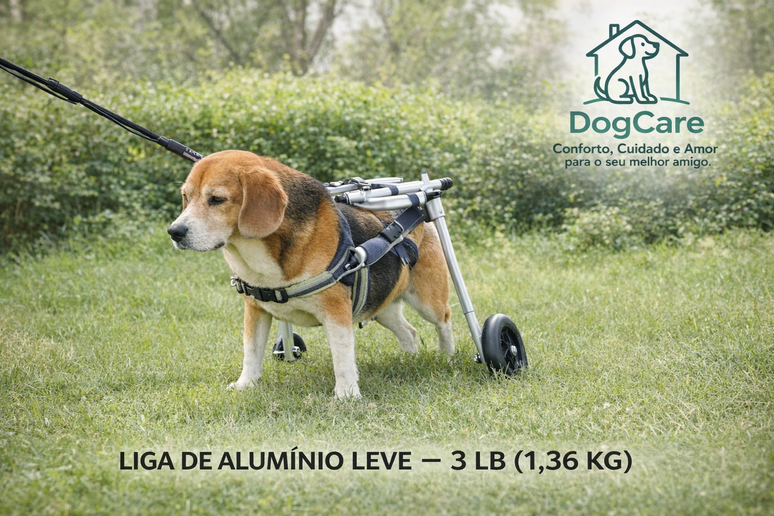 Carrinho Ajustável para Cães de Porte Grande – Estrutura Leve e Estável