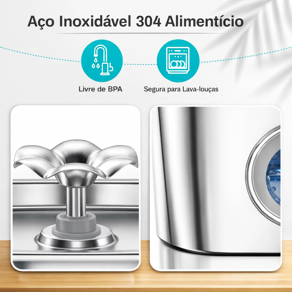 Fonte de Água Automática em Inox para Cães e Gatos – 2L