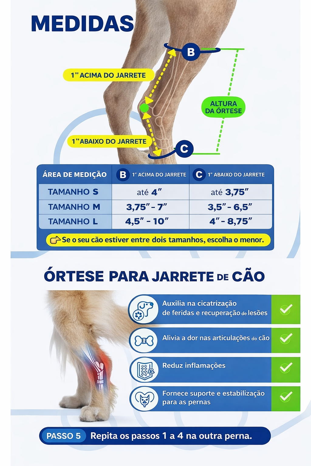 Suporte de Joelho Ajustável para Cães – Estabilidade e Conforto no Uso Diário