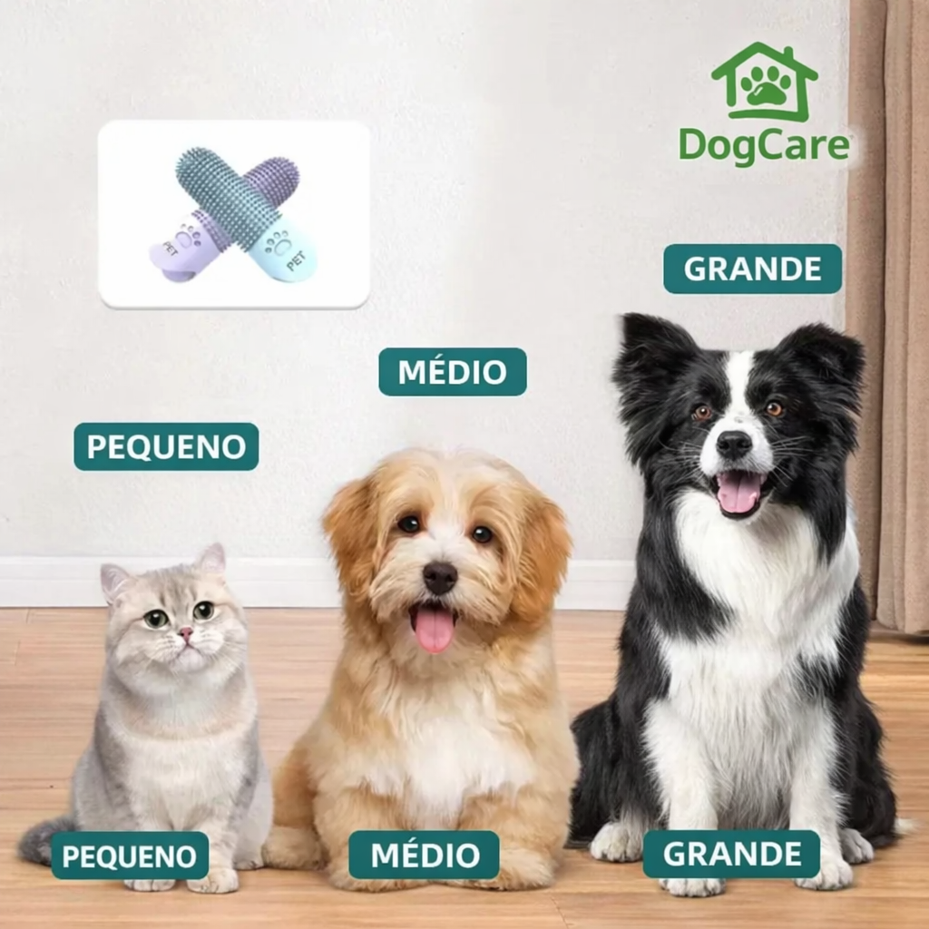Escova de Dedo em Silicone para Cães – Higiene Oral no Dia a Dia