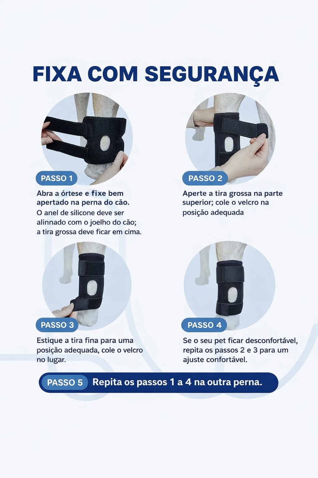 Suporte de Joelho Ajustável para Cães – Estabilidade e Conforto no Uso Diário