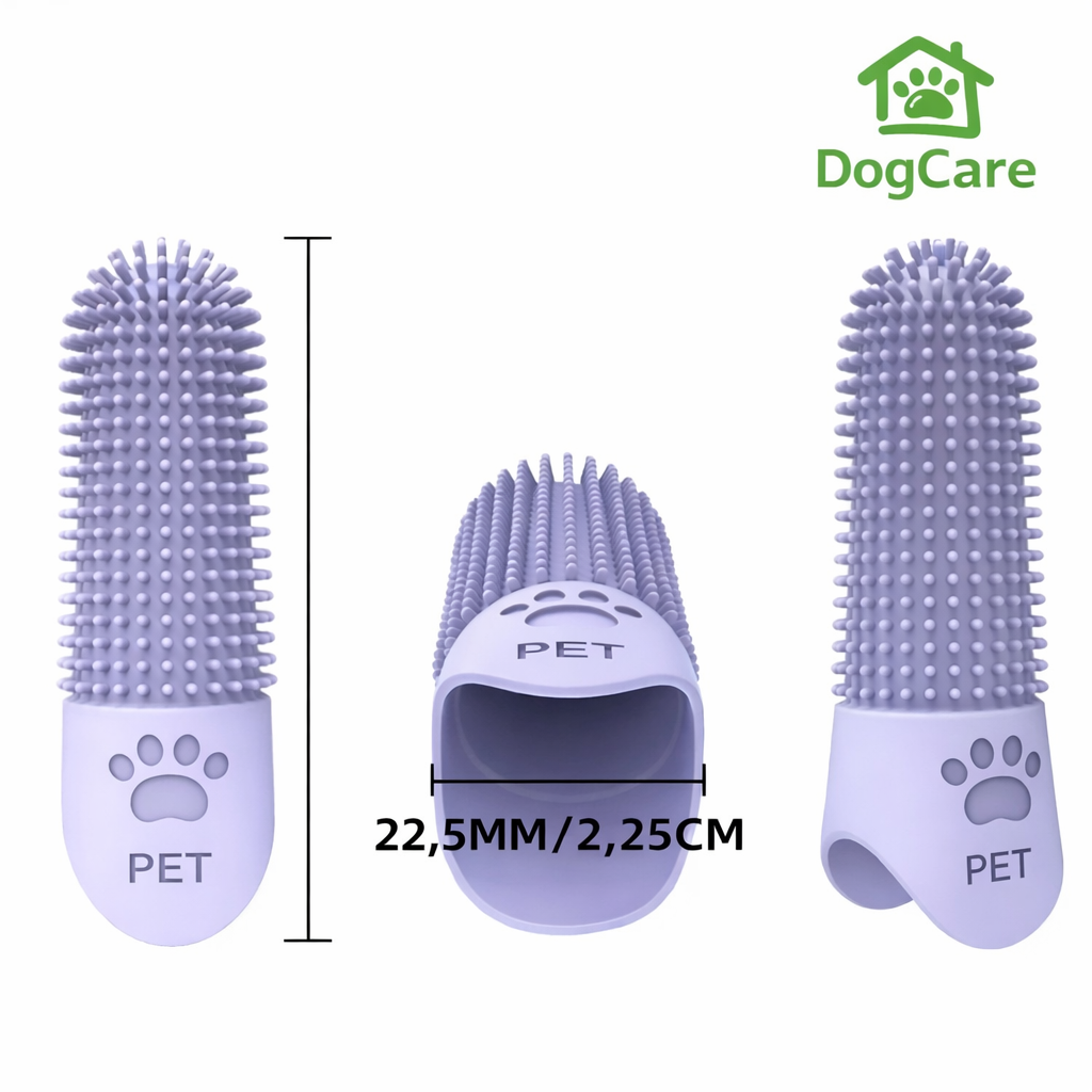 Escova de Dedo em Silicone para Cães – Higiene Oral no Dia a Dia