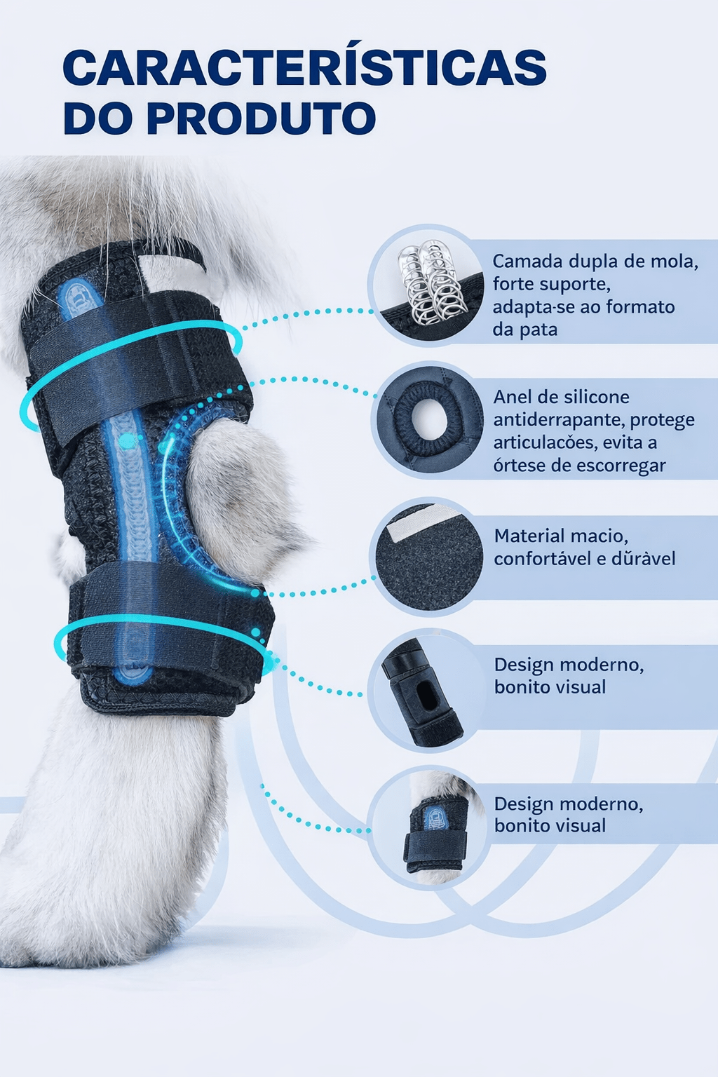 Suporte de Joelho Ajustável para Cães – Estabilidade e Conforto no Uso Diário - DogCare.pt